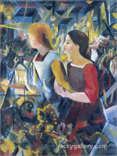 Two girls., August Macke painting